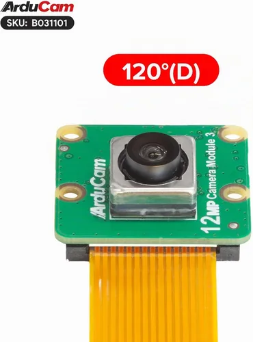 Vista 7 de Arducam Para Raspberry Pi Cámara Módulo 3 Amplio, 120 ° (D) IMX708 Autofocus Pi Cámara V3 con funda, viene con 5.9 in 15-22 Pin y 22-22 Pin Cable FFC