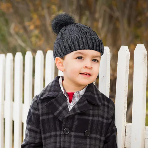 Vista 5 de YSense Wear 2 Pack Toddler Kids Winter Warm Fleece Lined Beanie Hats for Boys and Girls Crochet Hairball Knit Cap 1-6 Years