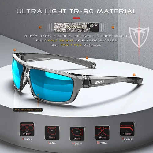 Vista 3 de ATTCL - Gafas de sol polarizadas para hombres - Gafas deportivas de pesca 100 protección UV