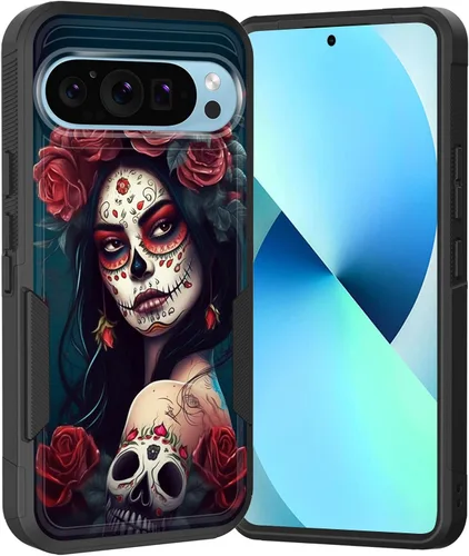 Vista 127 de Funda para Pixel 6A, Híbrida de Doble Capa de Servicio Pesado Resistente a Prueba de Golpes PC Duro + Funda Protectora de Silicona Suave para Google
