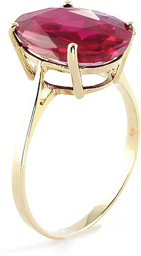 Vista 5 de Galaxy Gold GG Anillo de oro macizo de 14 k de 7.5 quilates con forma ovalada rubí