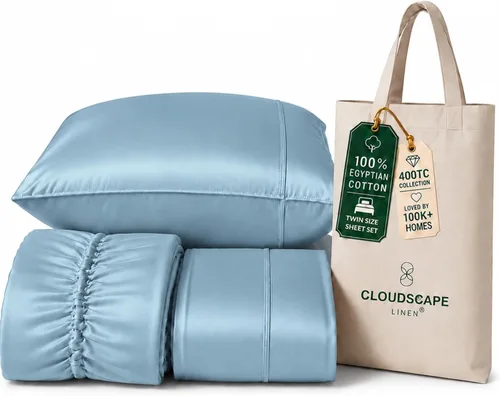 Vista 30 de CLOUDSCAPE LINEN Sábanas de cama individuales de lujo 100% algodón egipcio 01. blanco