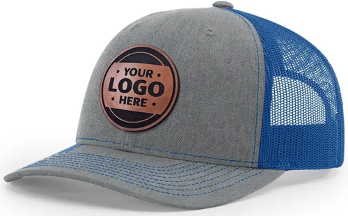 Vista 35 de Sombrero de parche de cuero de camionero personalizado grabado con láser