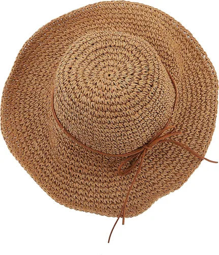 Vista 3 de Urban CoCo Gorras de ala ancha plegables para mujer, sombreros de paja para verano y playa