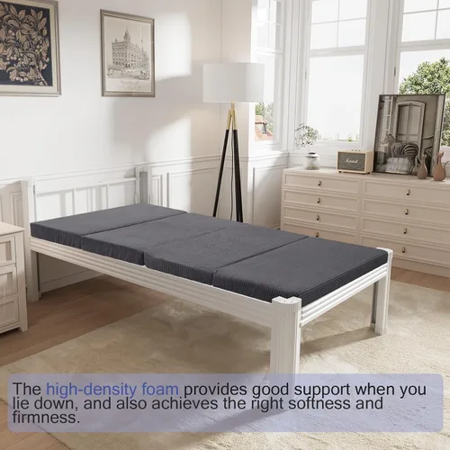 Vista 7 de MeMoreCool Colchón plegable de futón doble, colchón plegable japonés, tapete para dormir para adultos, invitados, fiestas de pijamas, tapete
