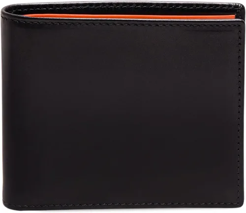 Vista 2 de Ettinger Billetera Billetera para hombre con 12 ranuras para tarjetas de crédito, NegroNaranja