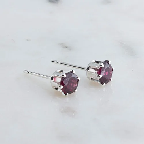 Vista 6 de 3-4mm Sterling Silver Birthstone Stud Earrings, 6-Prong