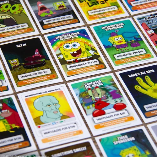 Vista 9 de Monopoly Spongebob Squarepants Meme Edition Basado en el programa de Nickelodeon Con memes familiares de ubicaciones, episodios y personajes