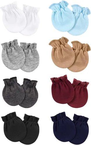 Vista 9 de BQUBO Newborn Infant Toddler Mittens No Scratch Cotton Elastic Wrist Gloves Hypoallergenic for 0-6 Months Baby Boys Girls