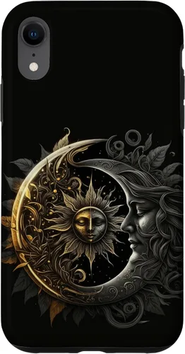 Vista 25 de Moon And Sun Celestial Yin And Yang Leaves Case for iPhone 16