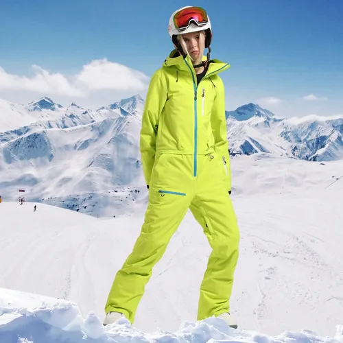 Vista 4 de GAENMESN Chaqueta de esquí para mujer, trajes de nieve delgados, trajes de nieve, trajes deportivos a prueba de viento, abrigo de nieve