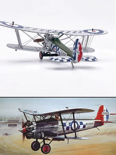 Vista 3 de Bristol Bulldog Biplane 1/72 Modelo de avión fundido a presión (Bristol Bulldog)