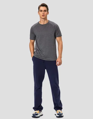 Vista 6 de Pudolla - Pantalones deportivos de algodón para hombre, para yoga, pantalones deportivos con parte inferior abierta, informal, pantalones de jersey