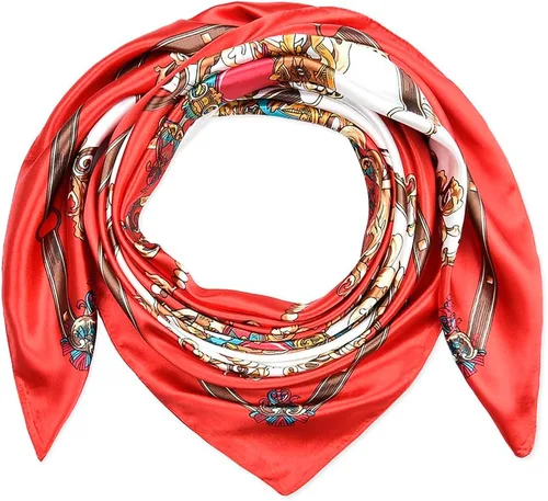 Vista 93 de corciova - Bufanda cuadrada grande para mujer, diadema sedosa para cabello rizado, lazo para dormir por la noche, bandana a la moda, 35 x 35