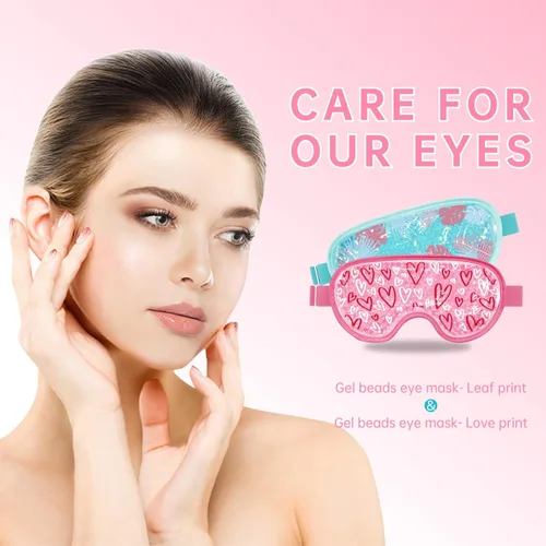 Vista 3 de Máscara refrescante para ojos fríos, máscara de compresión para ojos hinchados, reutilizable para ojos hinchados, gel de hielo para ojos cansados