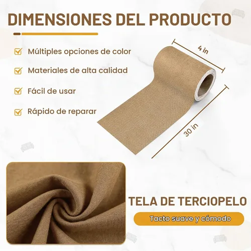Vista 2 de Parche de reparación de terciopelo, parche de tela de franela autoadhesivo, varios colores, parche de microfibra, se puede usar para parches de Beige