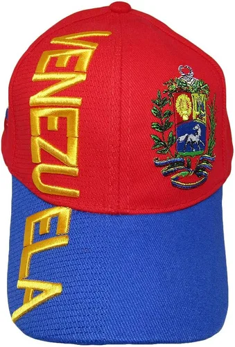 Vista 3 de Venezuela 7 estrellas rojo azul real amarillo letras cresta parche en el lado bordado gorra sombrero, Multi