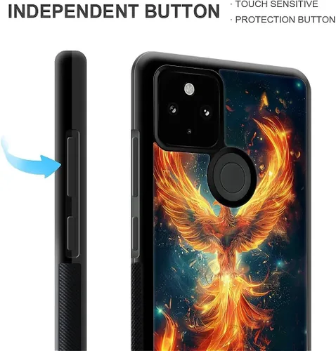 Vista 1487 de Compatible con Google Pixel 4A 5G Mobile Case Creative Acrylic Panel trasero Silicona Protección Grip especialmente diseñado para Google Pixel 4A 5G