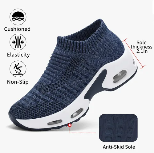 Vista 2 de Zapatos deportivos de malla para mujer, zapatos antideslizantes para mujer, zapatos de meter para mujer, zapatos deportivos para mujeres, niñas