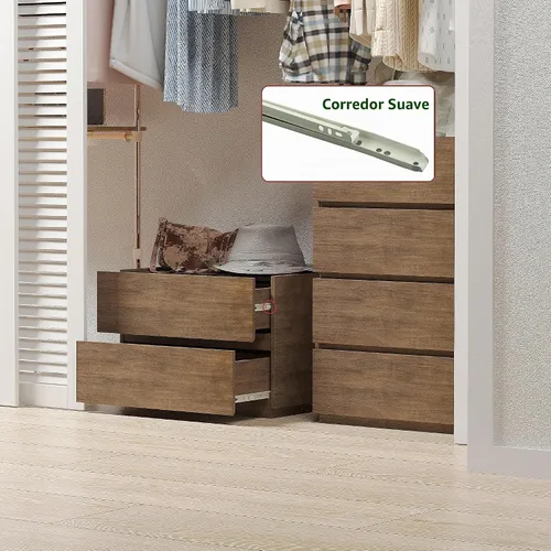 Vista 5 de woodtalks Cajonera apilable de 2 cajones, cómodas de almacenamiento multiusos para dormitorio, clóset, gabinete de almacenamiento para entrada