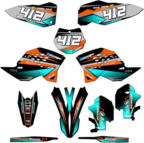 Vista 6 de Kit de base gráfica SXF Surge Black Senge 2007-2010 compatible con KTM