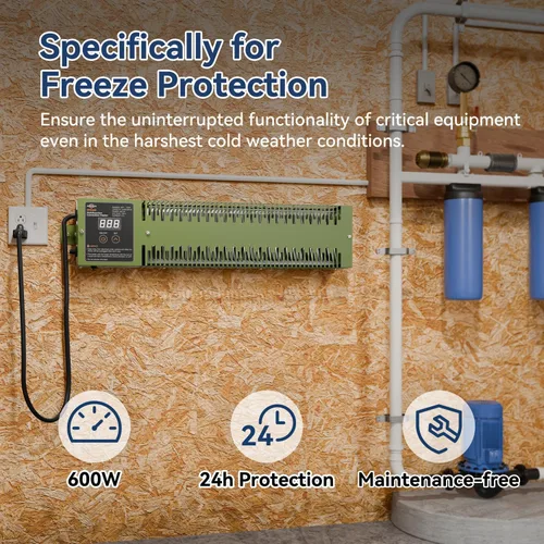 Vista 2 de Calentador utilitario con termostato integrado, bomba eléctrica de 600 W, calentador de casa de 120 V, calentador de convección multifunción HPA600