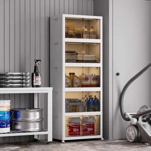 Vista 31 de SAILUN 146QT - Contenedores de almacenamiento apilables con tapa, armario Negro-165qt