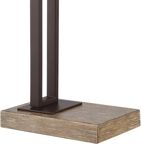 Vista 7 de Franklin Iron Works Maricopa - Lámpara de mesa rústica de escritorio con USB y toma de corriente alterna en la base de 21.25 pulgadas, pantalla
