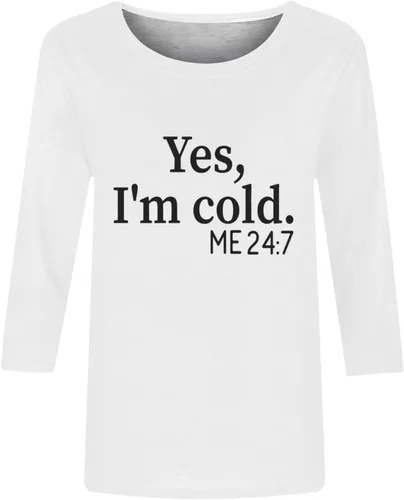 Vista 4 de Camisetas para mujer, verano, otoño, manga 34, cuello barco, ajuste holgado, camisetas largas para mujer, 2023 KQ