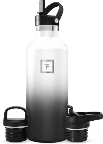 Vista 65 de IRON °FLASK Botella de agua de boca estrecha de 24 onzas con boquilla Aurora