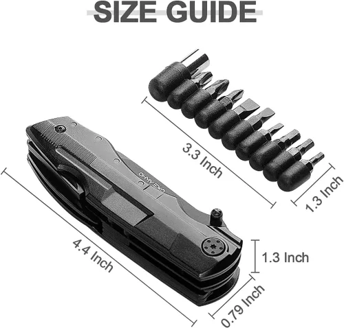 Vista 2 de Cuchillo plegable de bolsillo multiherramienta de acero inoxidable, multiherramienta portátil con alicates, abrebotellas y latas y más, cuchillos