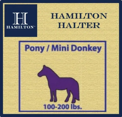 Vista 3 de Hamilton Quality Horse Halter, nailon de triple capa de 3/4", correa ajustable para la barbilla, poni o mini burro, 100-200 libras, negro