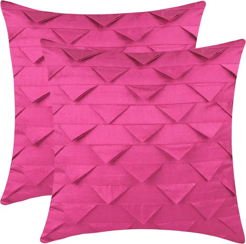 Vista 14 de The White Petals Juego de 2 fundas de almohada de color amarillo canario, estilo origami, texturizadas (amarillo canario sólido, 12 x 12 pulgadas)