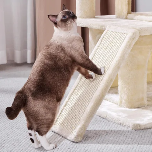 Vista 9 de Yaheetech Árbol para gatos para mascotas de interior, condominio en torre de 36 pulgadas con percha extragrande, postes rascadores, tabla, bola