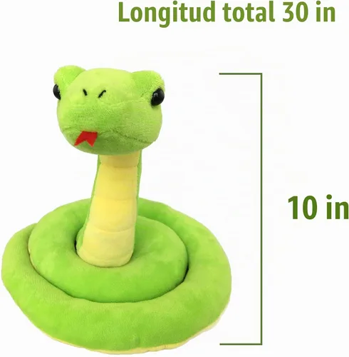 Vista 3 de Ice King Bear Peluche de serpiente verde realista - Juguete de peluche (de pie)