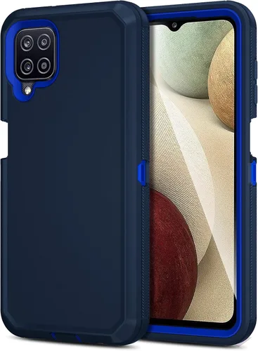 Vista 11 de Jiunai - Carcasa para Samsung Galaxy A12, resistente de doble capa, a prueba de golpes, color negro