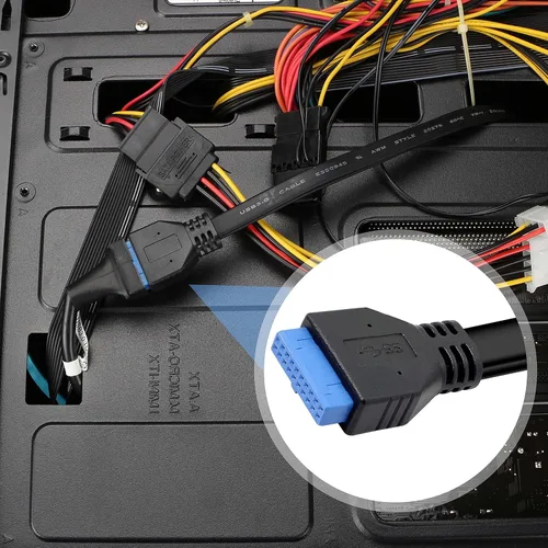 Vista 5 de XMSJSIY Cable del panel frontal USB 3.0 de la placa base 19/20pin Cable a