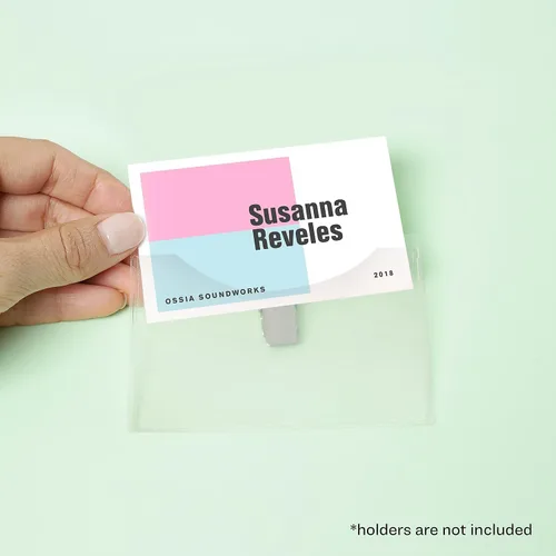 Vista 2 de Repuestos de inserción para credencial de nombre, horizontal/vertical, 3 x 4, blanco, 300/caja