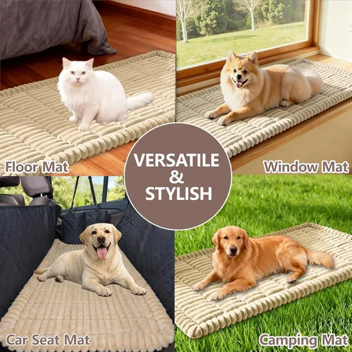 Vista 6 de Funda para sofá para perros lavable, fundas para sofá de 3 cojines no deslizantes, duraderas y peludas, funda para sofá apta para mascotas
