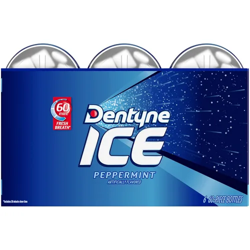 Vista 12 de Dentyne Ice Peppermint - Goma de mascar sin azúcar, 6 botellas de 60 piezas (360 piezas en total)