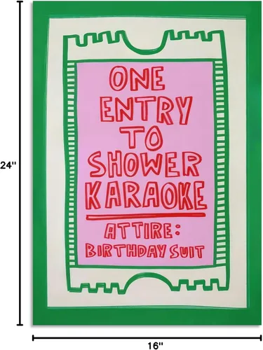 Vista 7 de Preppy - Póster de lienzo con diseño de estética divertida para baño, diseño de arte pop rosa, imágenes retro, impresiones de dibujos animados, una