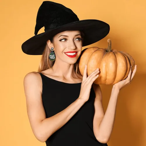 Vista 2 de Aretes de Halloween para mujer diseño de calabaza araña fantasma calavera aretes de gota de Halloween para mujer juego de joyas de Halloween