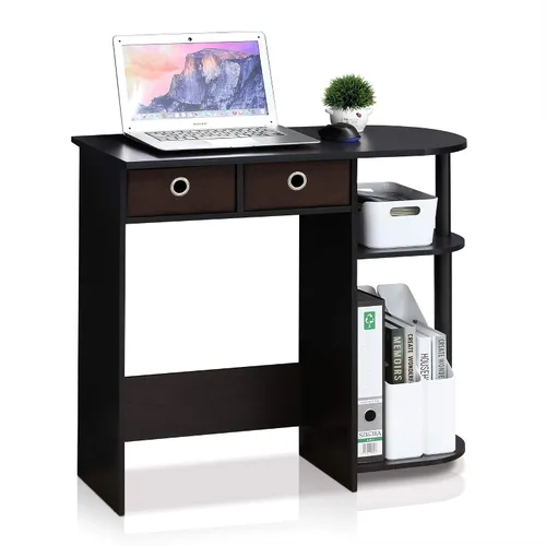 Vista 14 de Furinno Simplistic - Escritorio rústico para computadora de 31 pulgadas, escritorio de oficina pequeño, escritorio rectangular de oficina en casa