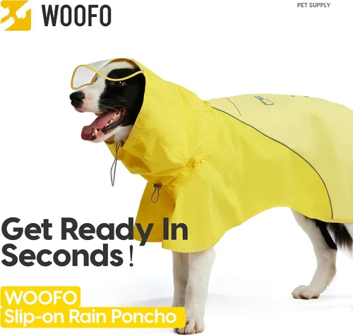 Vista 3 de Poncho de lluvia deslizable para perro, abrigo impermeable para perro rápido y fácil de usar, sin restricciones, chaqueta de lluvia súper ligera e