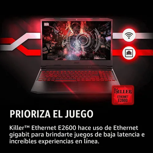 Vista 5 de Acer Nitro 5, Intel Core i5-10300H, NVIDIA GeForce RTX 3050, pantalla Full HD IPS de 144 Hz de 15.6 pulgadas, Killer Ethernet E2600, WiFi 6, DTS X®