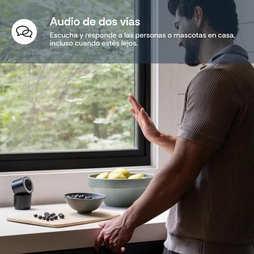 Vista 8 de Luna 2K Cámaras interiores para seguridad del hogar, WiFi de 2.4 GHz y 5 GHz, inclinación panorámica de 360 grados, foco integrado, seguimiento