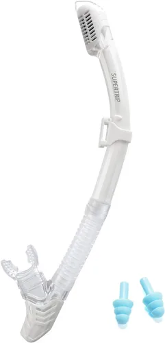 Vista 7 de Supertrip Snorkel seco para adultos, buceo con protector contra salpicaduras y válvula superior, esnórquel de buceo libre para adultos y jóvenes