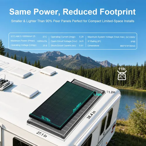 Vista 5 de el panel solar 100W, prenda impermeable de la eficacia alta IP68 del N-tipo Panel solar de 100 W