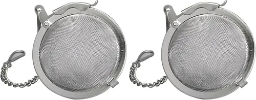 Vista 8 de HIC Kitchen Infusor de té de bola a presión, acero inoxidable 18/8, para té de hojas sueltas y especias para calentar
