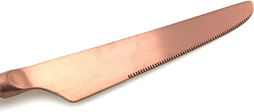 Vista 7 de JASHII Juego de cubiertos de lujo de oro rosa, juego de 6 piezas de cubiertos de acero inoxidable 18/10, juego de vajilla de vajilla de vajilla